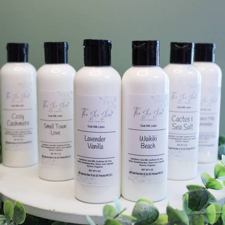 The She Shed Co - Wholesale Body Cream/Lotion - Goat Milk Lotion
2, 4, 8 & 16 Ounces