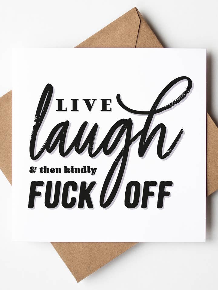 Biglietto "Live Laugh Fuck Off" (Confezione da 6) per la vendita all'ingrosso da parte di Sweary Card Lady