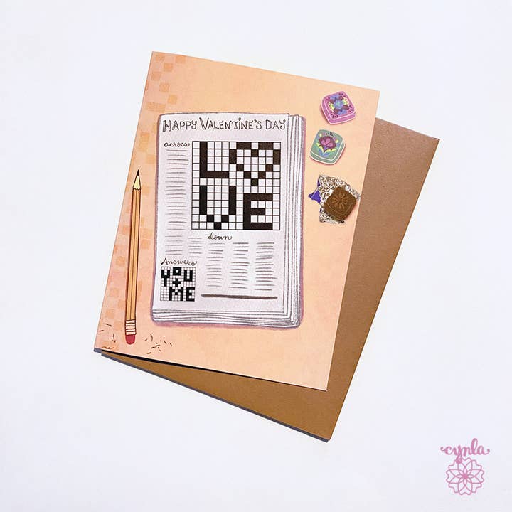 Cynla - Wholesale Valentine's Day Card - Valentine crossword puzzle card- love greeting card