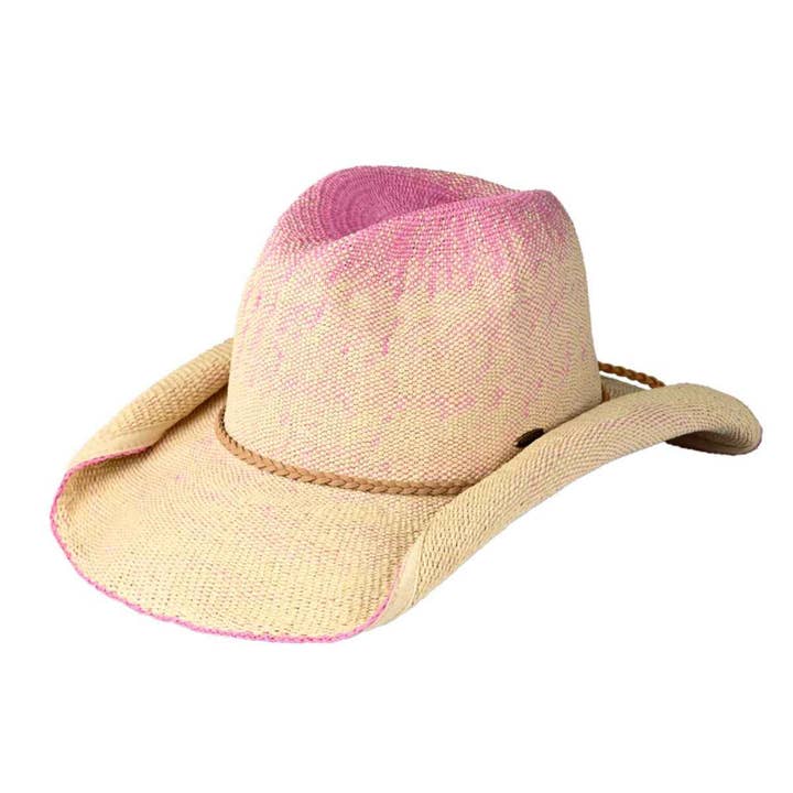 MiMi Wholesale - Wholesale Cowboy Hat - Women's - CBH0034 Ombre Rolled Edge Cowboy Hat