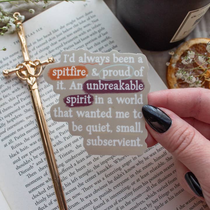 Meaggie Moos - Wholesale Sticker - Spitfire Diem Bookish Quote Sticker | Everflame1
