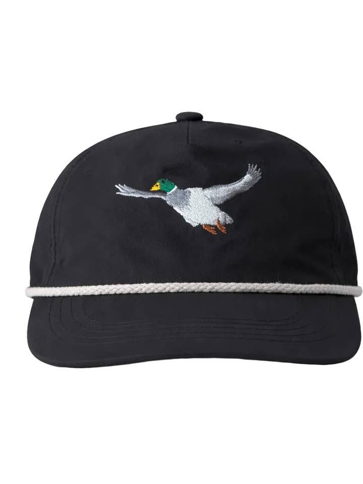 Flying Mallard Duck Rope Cap, Black for wholesale by Lischka Brothers