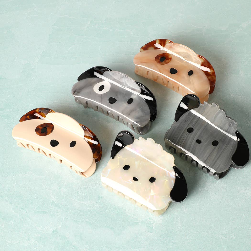 Fashion City – wholesale Hair clip – Women’s – Adorable Puppy Faces Designed Hair Claw Clip11