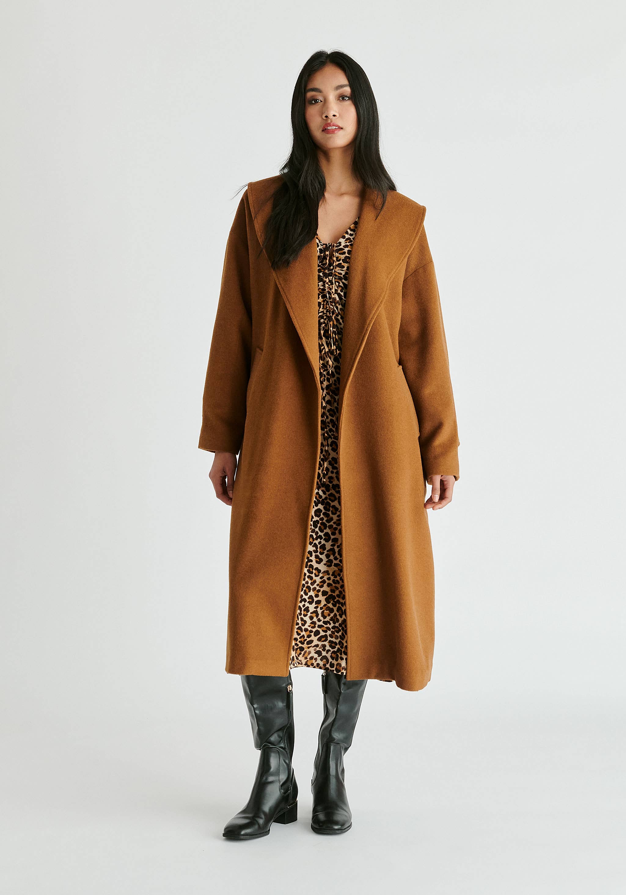 Paisie - Wholesale Coat - Women's - Shawl Collar Wool Coat with Belt1