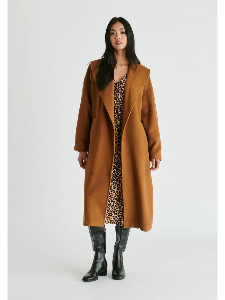 Paisie - Wholesale Coat - Women's - Shawl Collar Wool Coat with Belt1