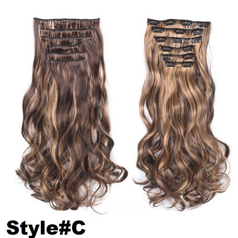 VIGOR - Wholesale Hair Extensions - Long Curly Wavy Hair 16 Clip In Hair Extension29
