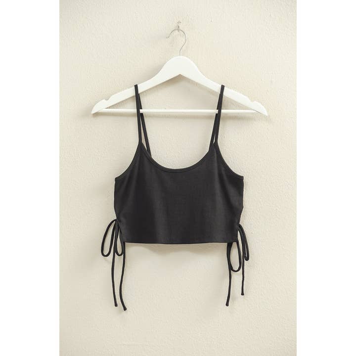 HYFVE - Wholesale Shirt - Women's - HF22A901-Ribbed Side Tie Cropped Cami Top