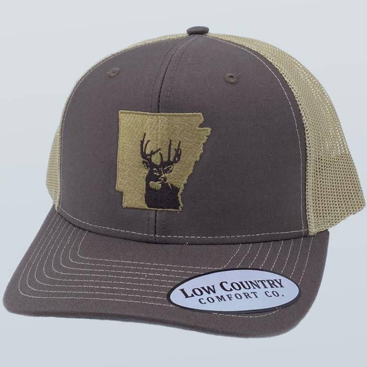 Arkansas Deer Brown/Khaki Hat for wholesale by Riverbed Threads