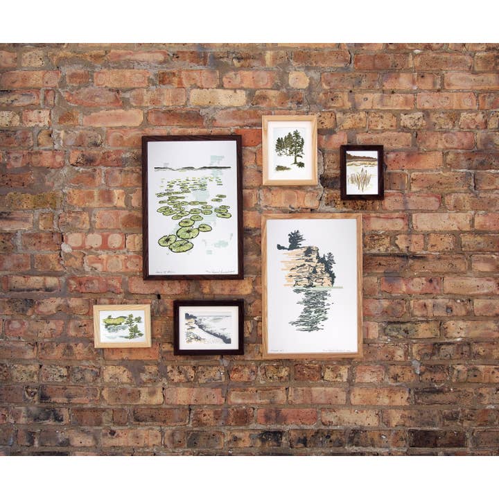 Current Location Press – wholesale Art print – Chain Of Lakes Letterpress Printed Mini Print2