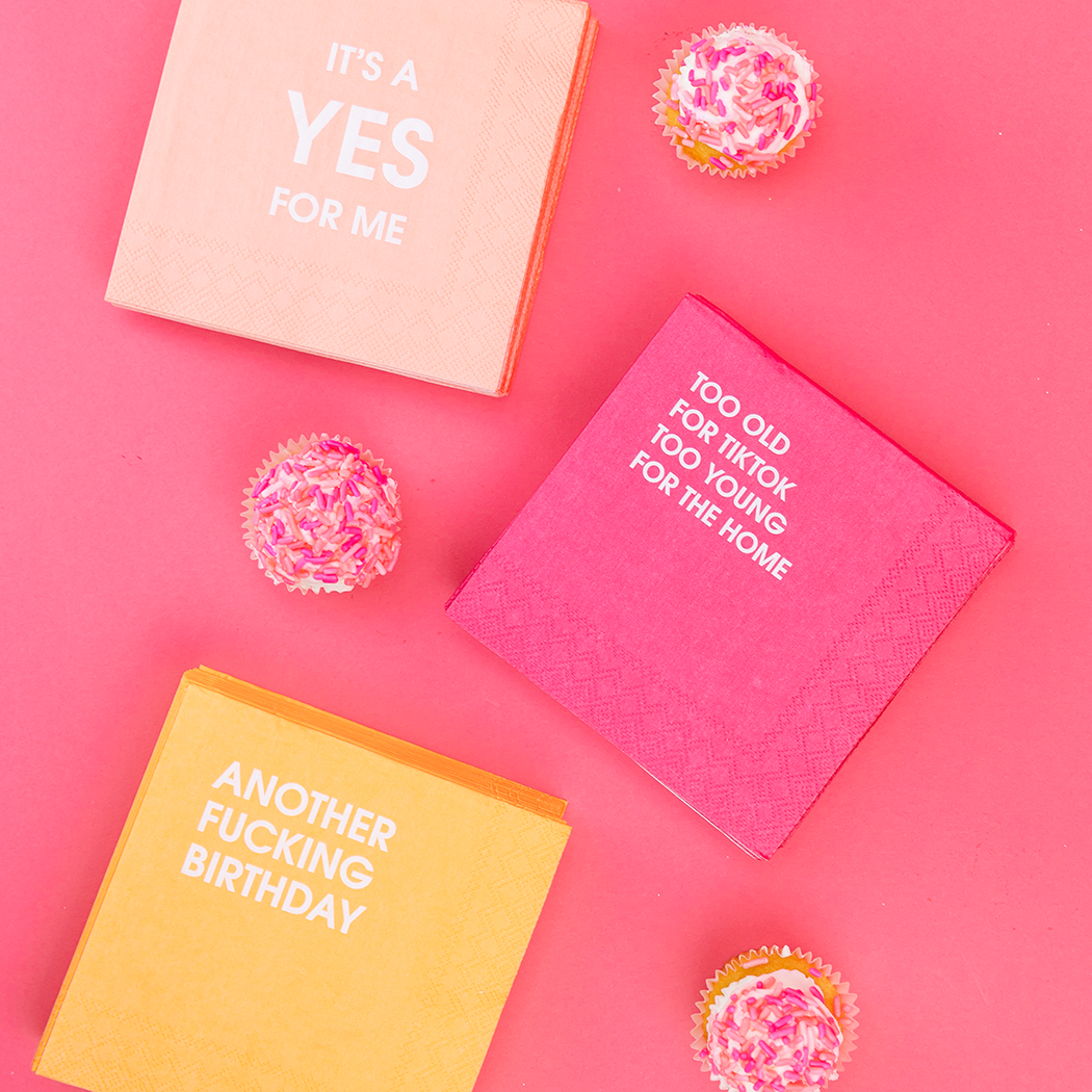Chez Gagné - Wholesale Disposable Napkin - Too Old For TikTok Too Young For The Home - Cocktail Napkins6
