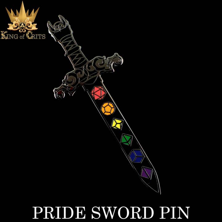 Pride Dice Sword (Enamel Pin) for wholesale by DNDDICE.COM