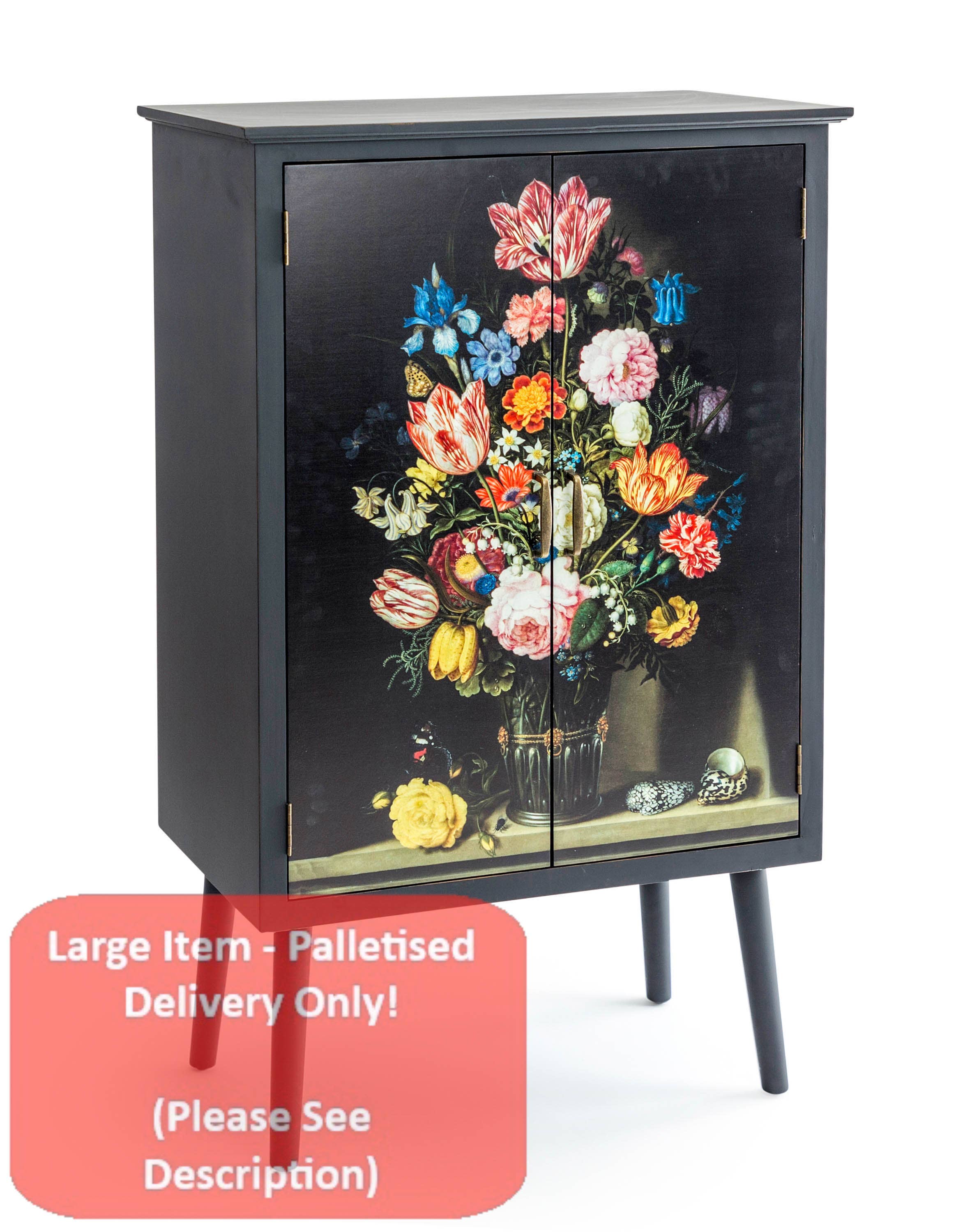 McGowan & Rutherford Ltd – wholesale Cabinet – Tall Floral Bouquet Boho Side Cabinet0
