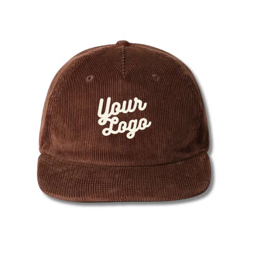 SD Merch Co. - Custom Embroidery - Wholesale Hat Accessory - Men's - Corduroy 5 Panel Hats - Customizable