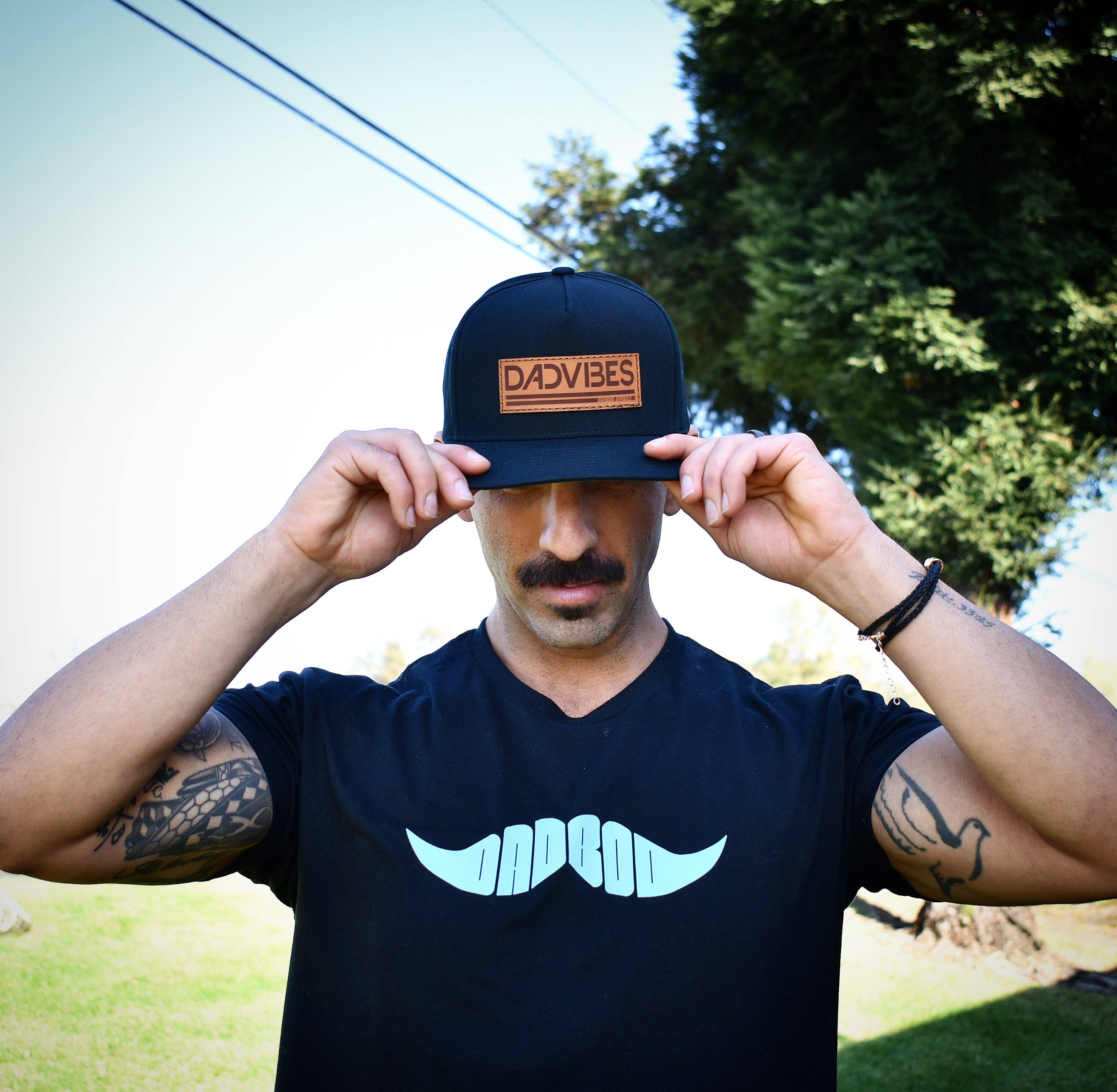 Dadbod Apparel - Wholesale Flat Brim Cap - Men's - DadVibes Classic - Snapback (Black)2