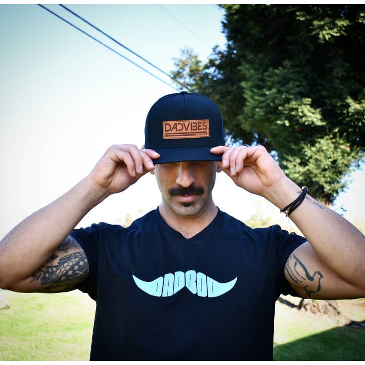 Dadbod Apparel - Wholesale Flat Brim Cap - Men's - DadVibes Classic - Snapback (Black)2