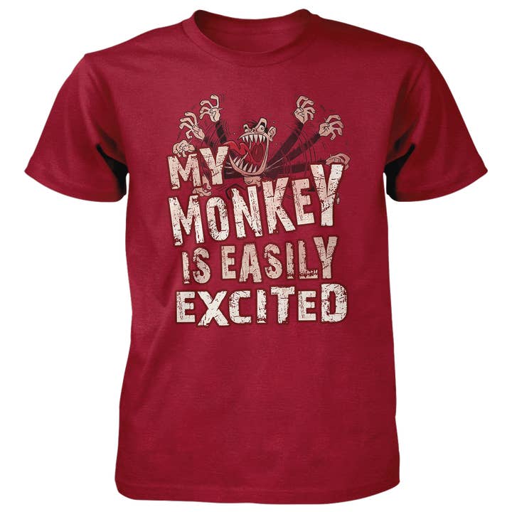 Mono Fácilmente Emocionado - Camiseta de Algodón de 4.5 oz para venta al por mayor de Jester Clothing Company