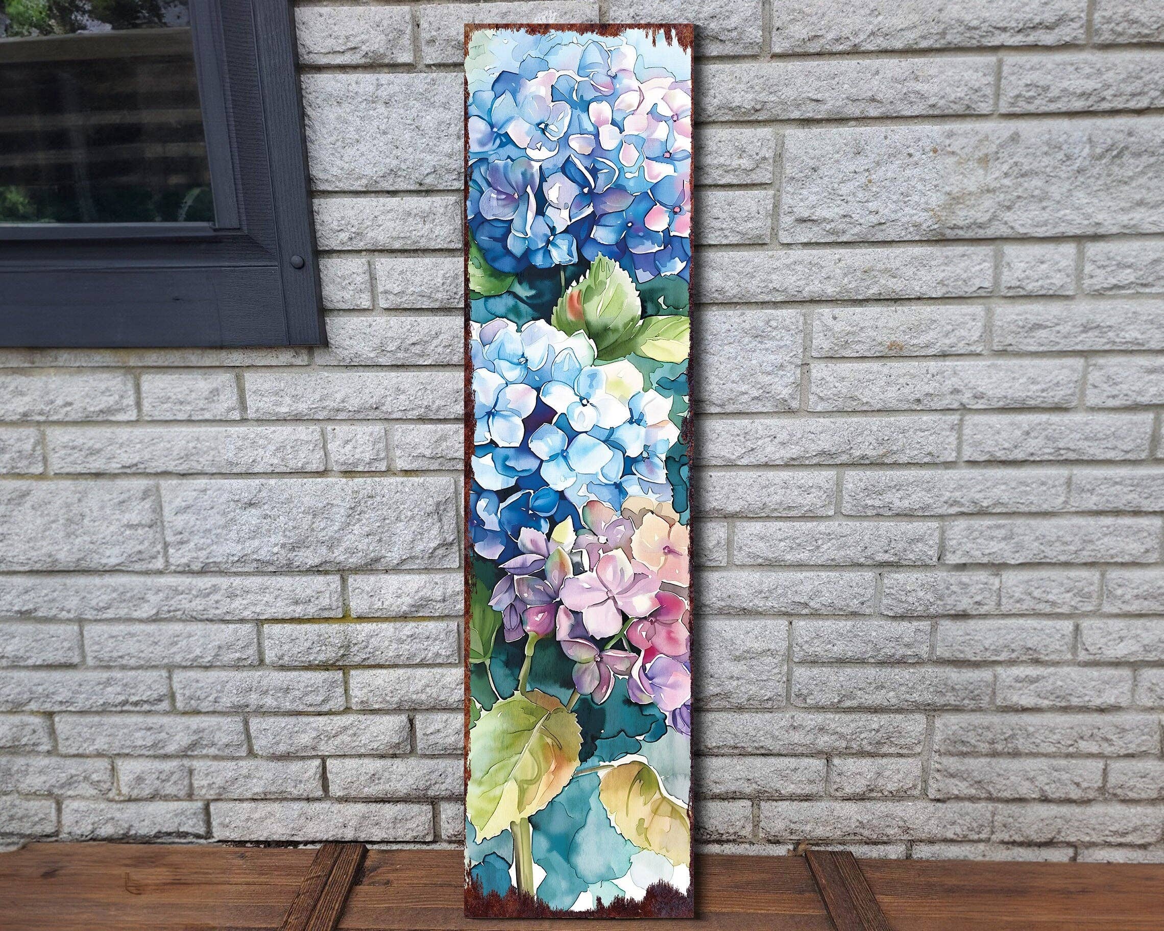 TX USA Corporation - Wholesale Sign - Elegant Spring Hydrangea Porch Sign | Watercolor Floral Home Decor3