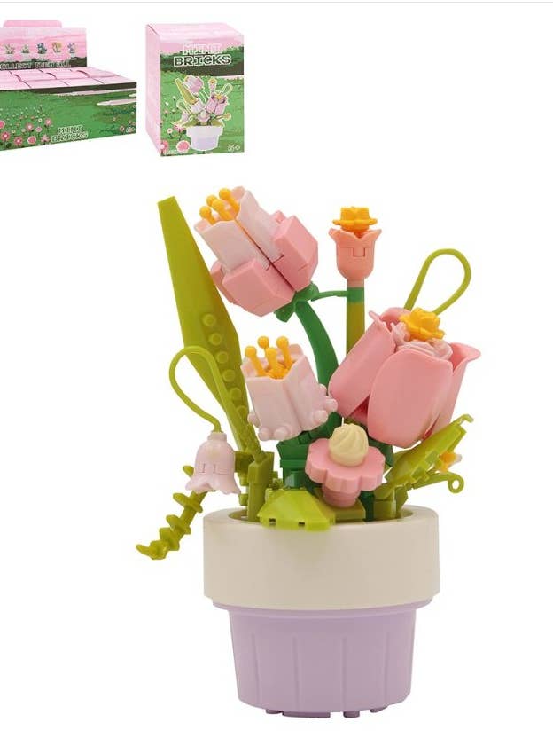 LP76552 - Lyserøde Tulipaner Mini Mursten for engroshandel hos David Fischhoff Ltd