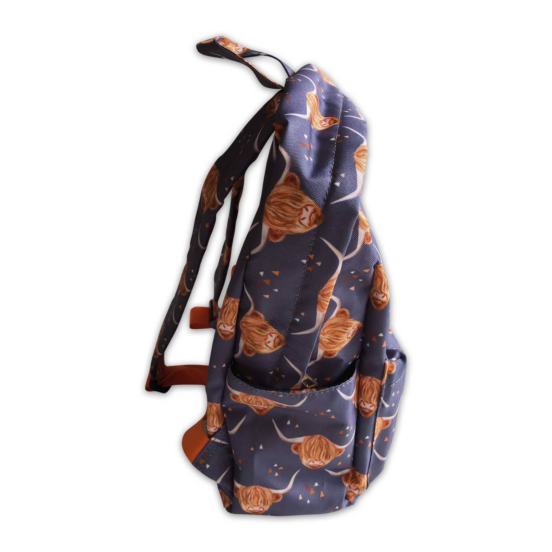Yawoo Garments - Wholesale Backpack - Kids - Navy highland cow kids girls back to school bags2