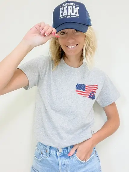 AB And Company - Wholesale Screen Printed T-Shirt - Unisex - American Farm Company-Feeding The Red, White & Blue Tee1