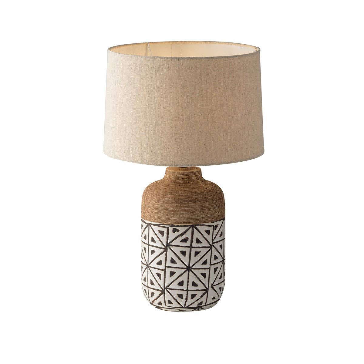 Gruppo F.T - Wholesale Accent/Desk Lamp - Vietri ceramic table lamp decorated with fabric lampshade (1XE27)