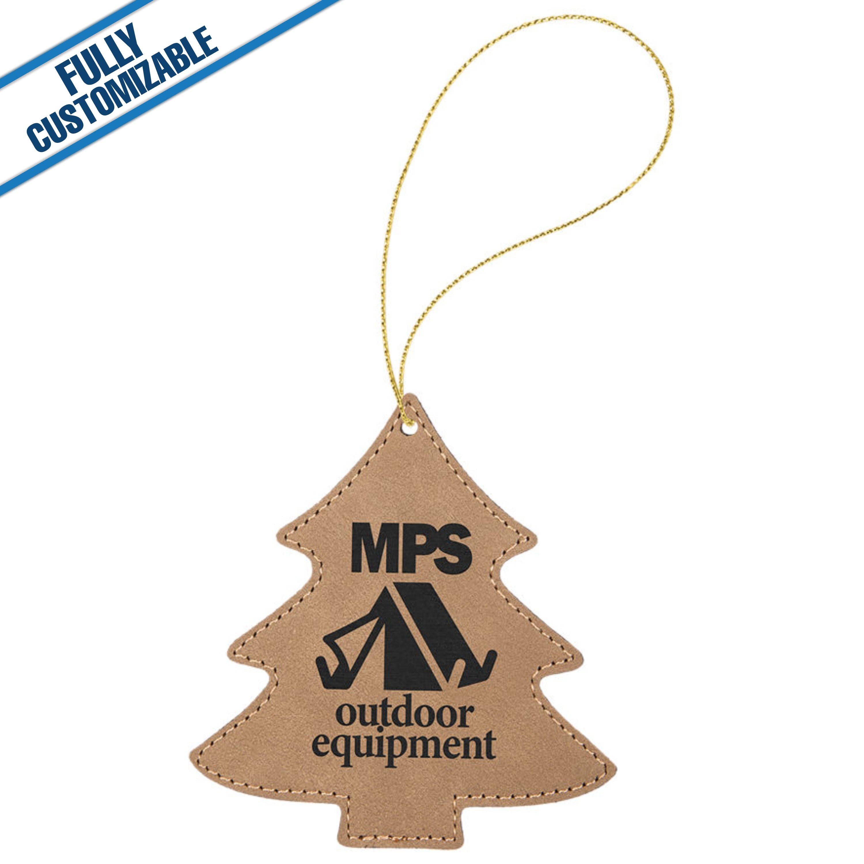GiftWorksPlus - Wholesale Ornament - Engraved Leatherette Tree Ornament - Fully Customizable2