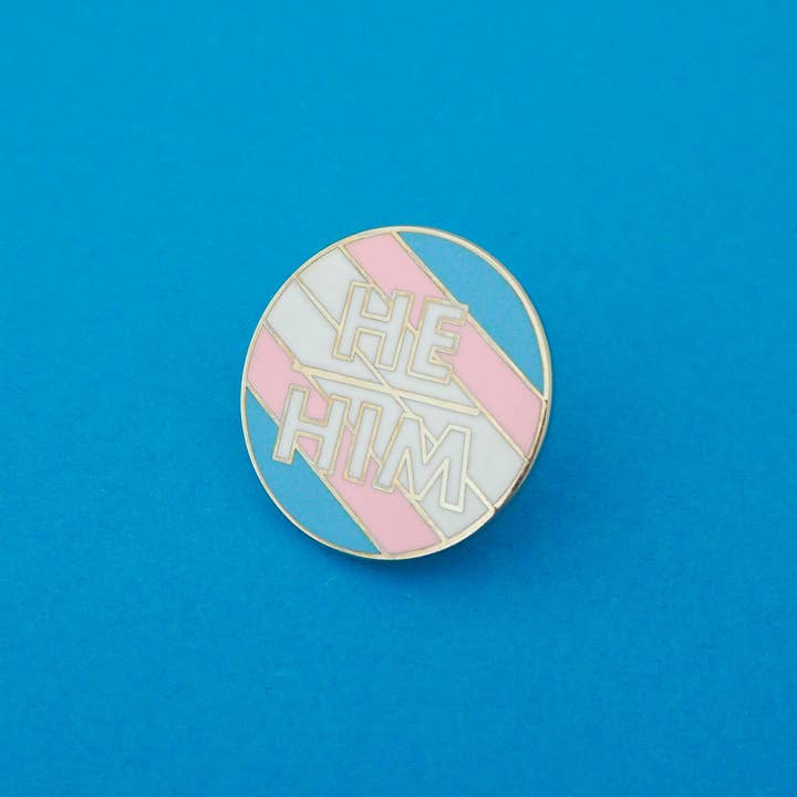 Hand Over Your Fairy Cakes - Wholesale Lapel Pin/Button - He/Him Enamel Pronoun Pin
