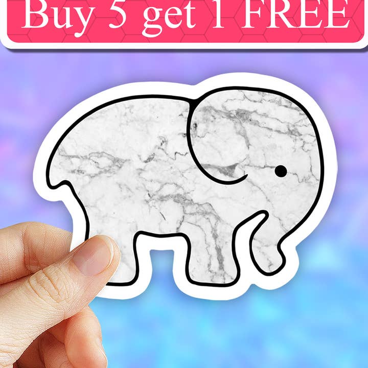 Marble Elephant Sticker, Car decal, Laptop Decal, Aesthetic for wholesale by Neya Sticker Shop