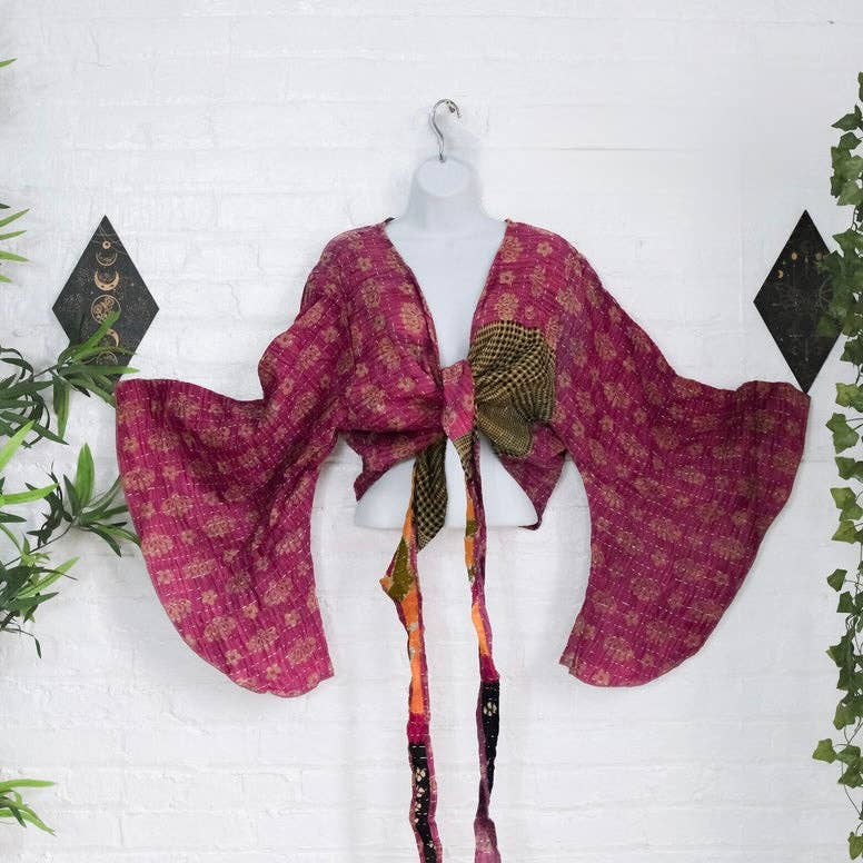 Karma Nepal Crafts - Vendita all'ingrosso Camicetta - Donna - Top Avvolgente Boho Kantha5