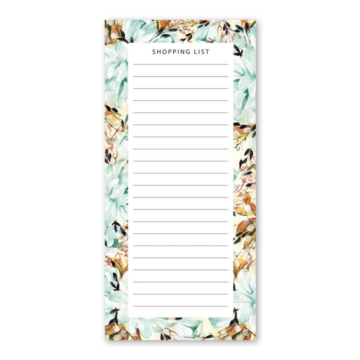 Notepad - Shopping list, Blue Peony, DIN long for wholesale by Emadam - Art & Design