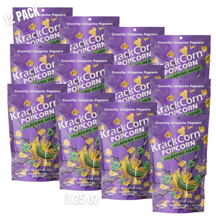 KrackCorn Popcorn 3.25oz Jalapeno Heat - 12ct case for wholesale by KrackCorn