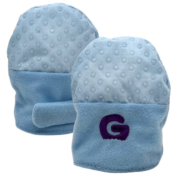 Gummee Mitts Anti scratch Teething Mittens 0 - 3 Months Blue for wholesale by Gummee