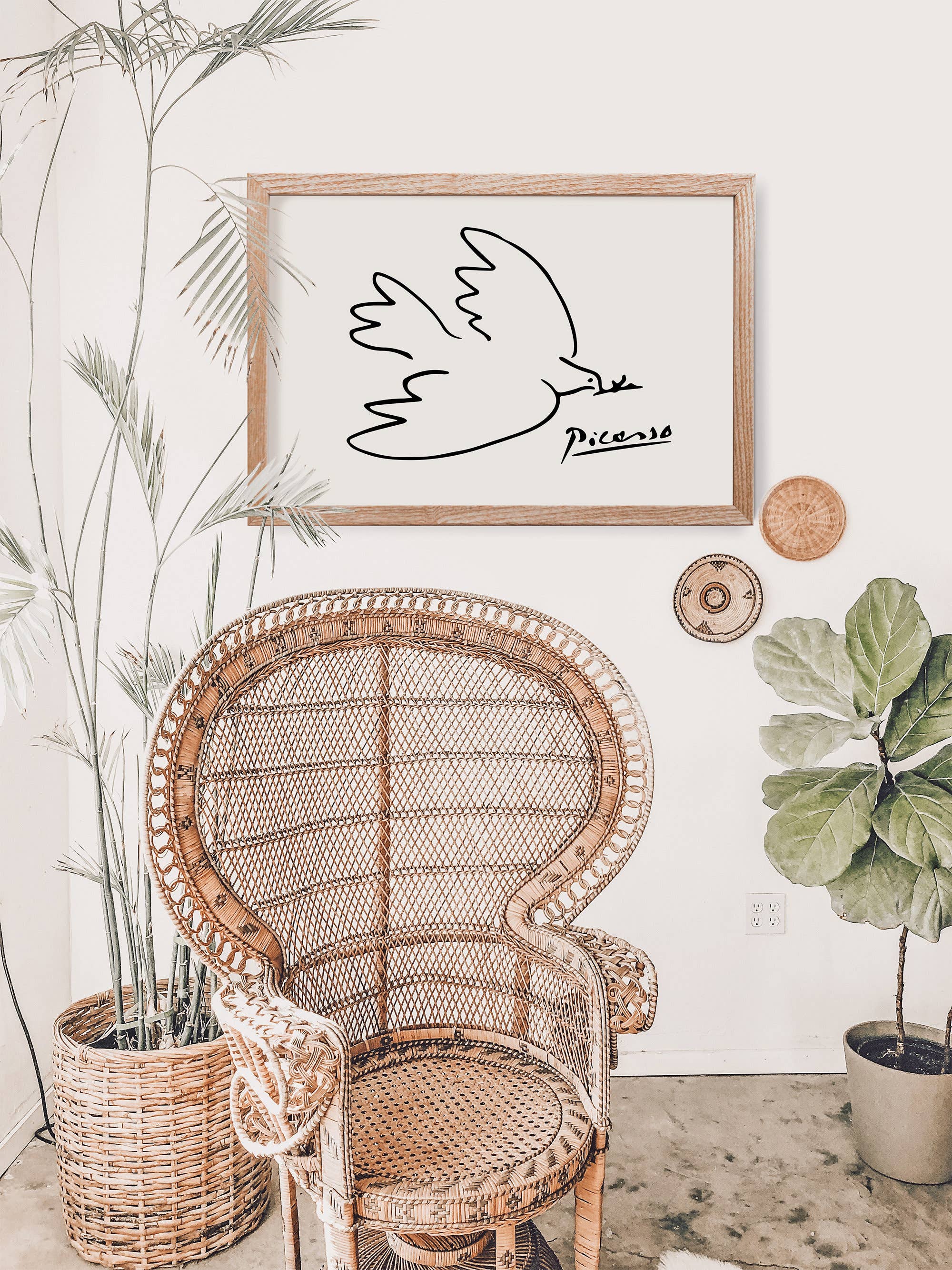 Sugar & Canvas - Vendita all'ingrosso Stampa artistica - Stampa artistica poster vintage con colomba della pace di Pablo Picasso 1949 | Mostra museale, stampa litografica firmata minimalista a riga singola #PP277