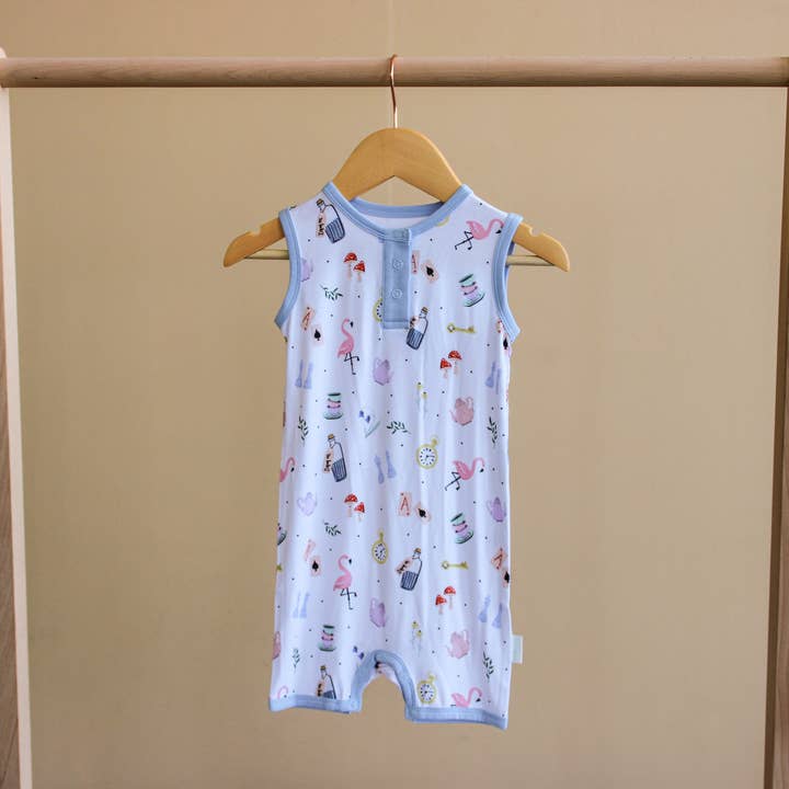 Story Time - Curiouser - Shortie Romper for wholesale by Blue Poppy