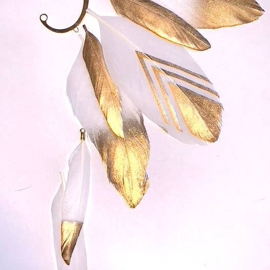 White and Gold Ear Cuff for wholesale by Rael Cohen