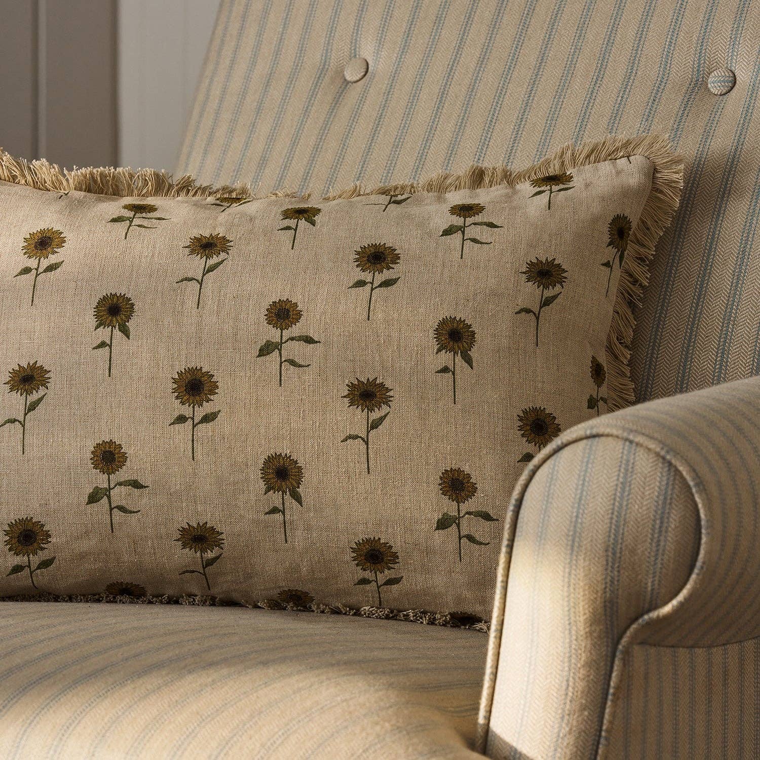 Sophie Allport - Vente Coussins de chaise - Coussin Rectangulaire en Lin Tournesol1