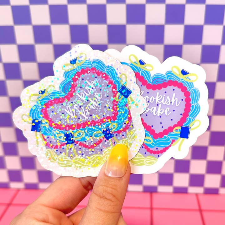 Bookish Babe Books Book Cake Waterproof Vinyl Sticker for wholesale by Stickers+ X Ashley Bexar