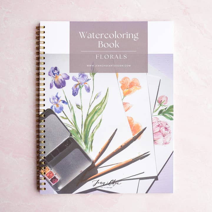 Watercoloring Book. Watercolor Workbook - Outlined Flowers. for wholesale by Jean Choe Art & Design
