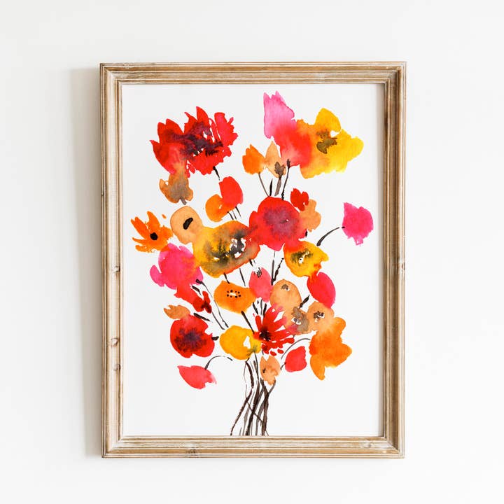 Imprimé archivistique Fiery 100 % coton pour la vente par Dani Reber Art