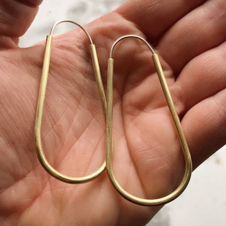 Modern Madini – wholesale Hoop-örhängen – Långa ihåliga mässingsringar0