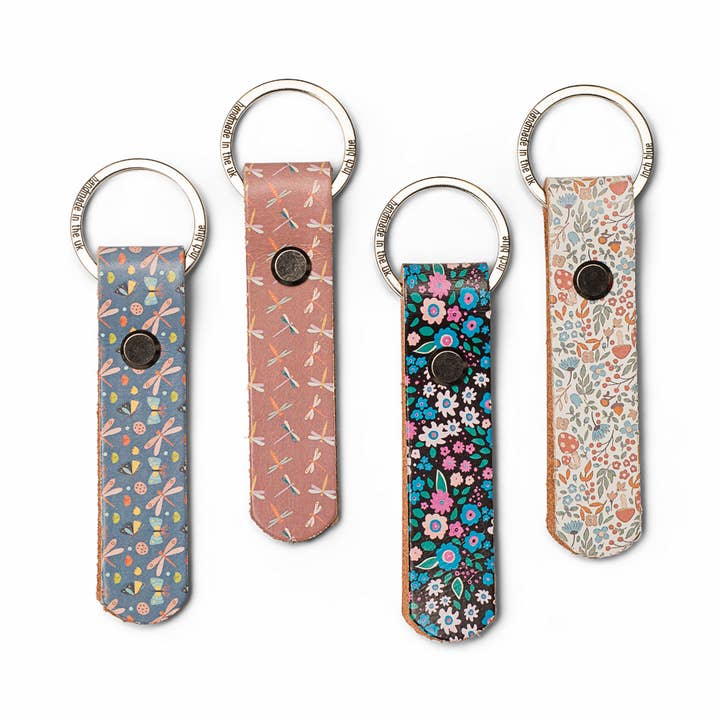 Handmade Leather Keyrings - Patterned for wholesale by Inch Blue