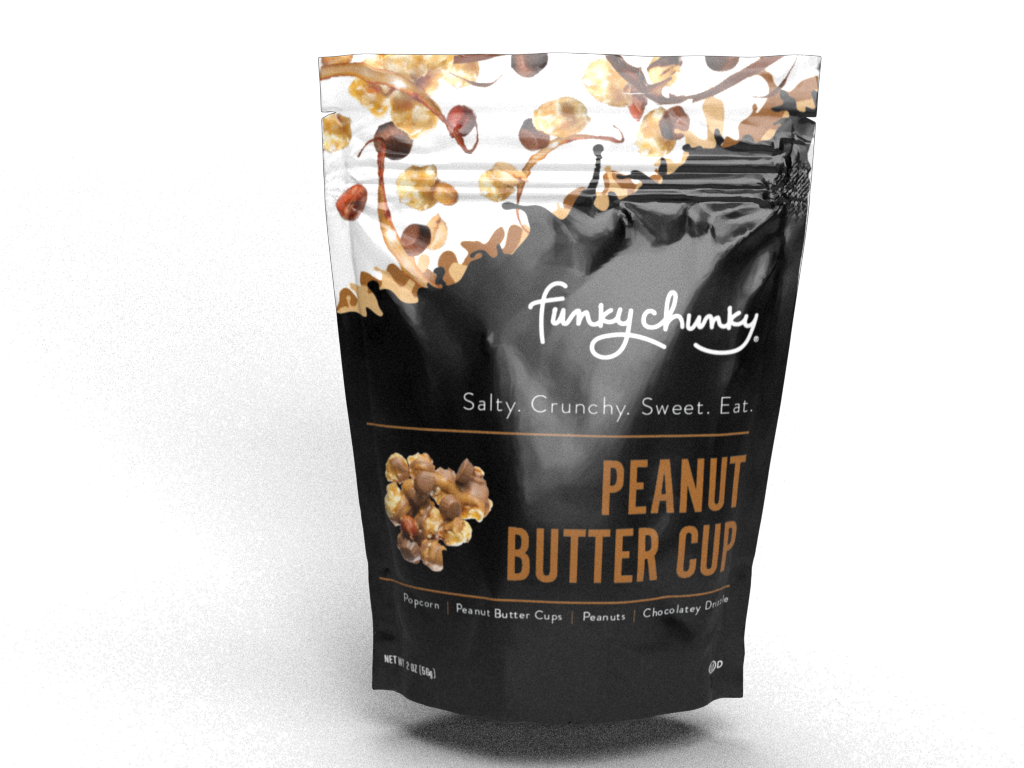 Funky Chunky - Wholesale Popcorn - Peanut Butter Cup | Caramel Corn Choco Popcorn | 2oz bags1