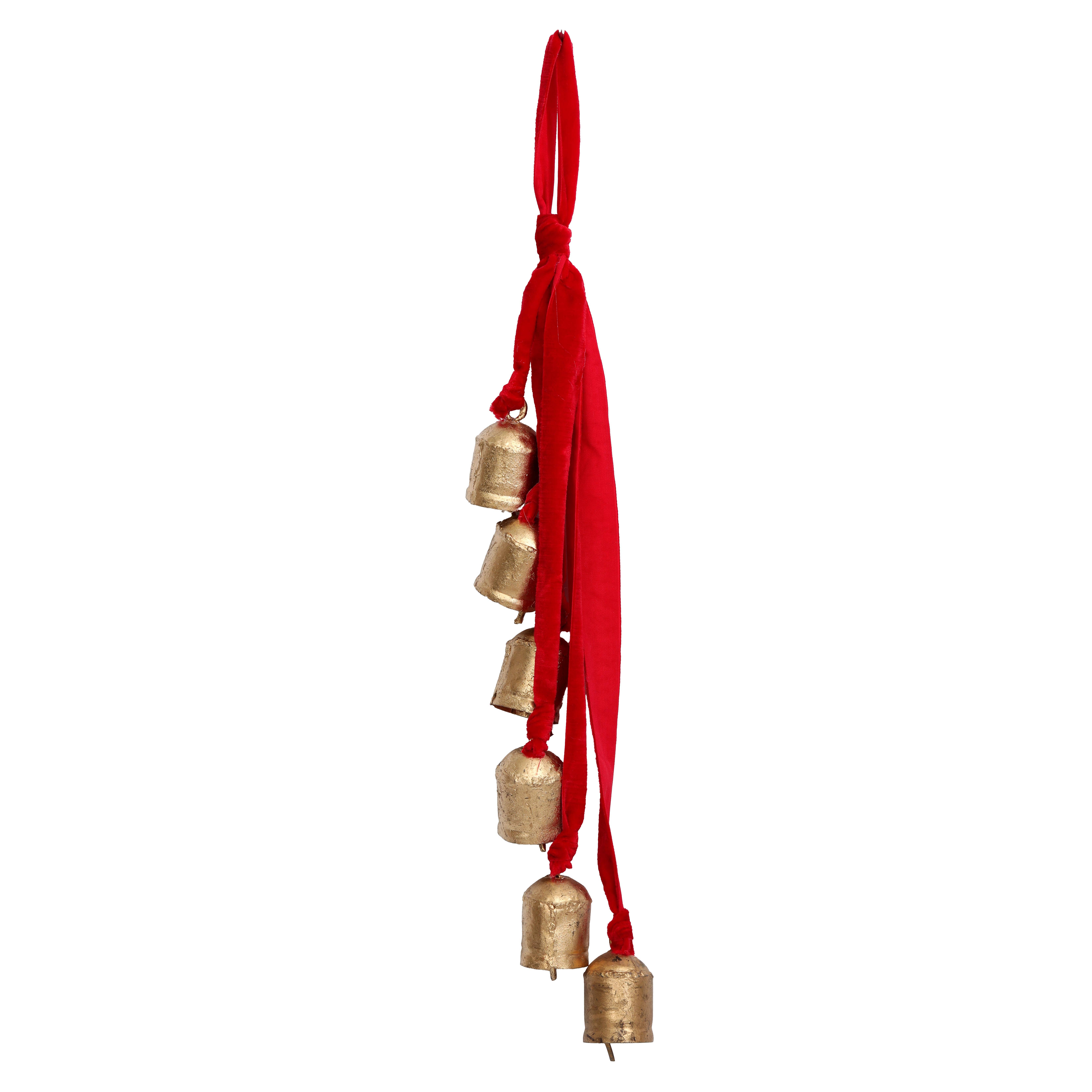 Vatican Homes - Vendita all'ingrosso Campane - 5 campanelle d'oro appese a un filo di 20,5"1