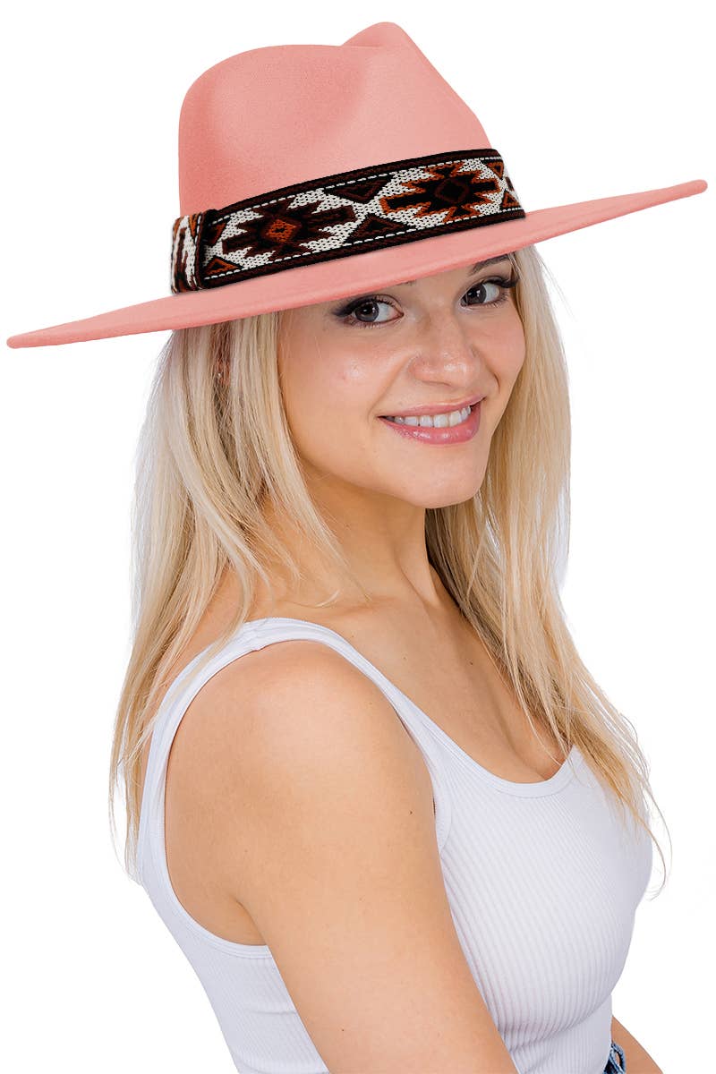 Cap Zone – Fedora - Mulher por atacado – Chapéu Rancher de Feltro Largo Navajo Rust Baja9