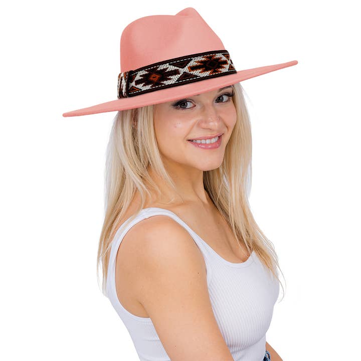 Cap Zone – Fedora - Mulher por atacado – Chapéu Rancher de Feltro Largo Navajo Rust Baja9