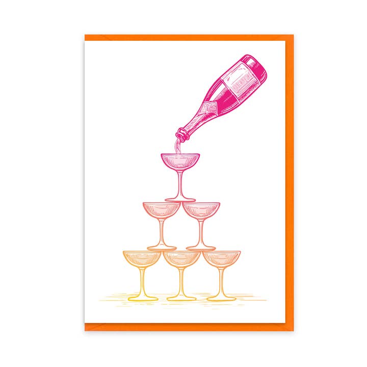 Folded card "Champagne Pyramid" (DIN A6, FSC) for wholesale by 17;30