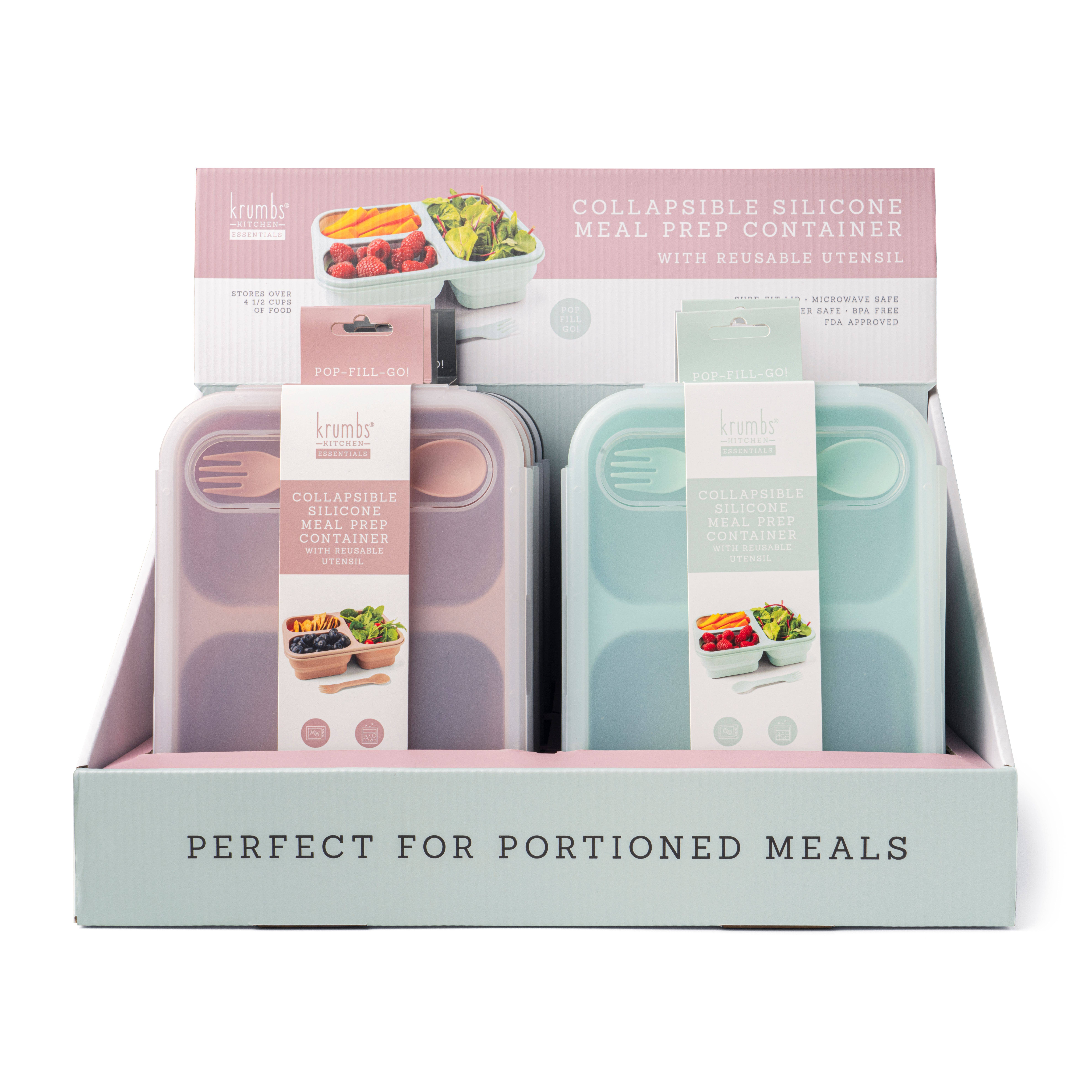 DM Merchandising - Wholesale Food Storage Container - Krumbs Kitchen Collapsible Silicone Meal Prep Container Asst1