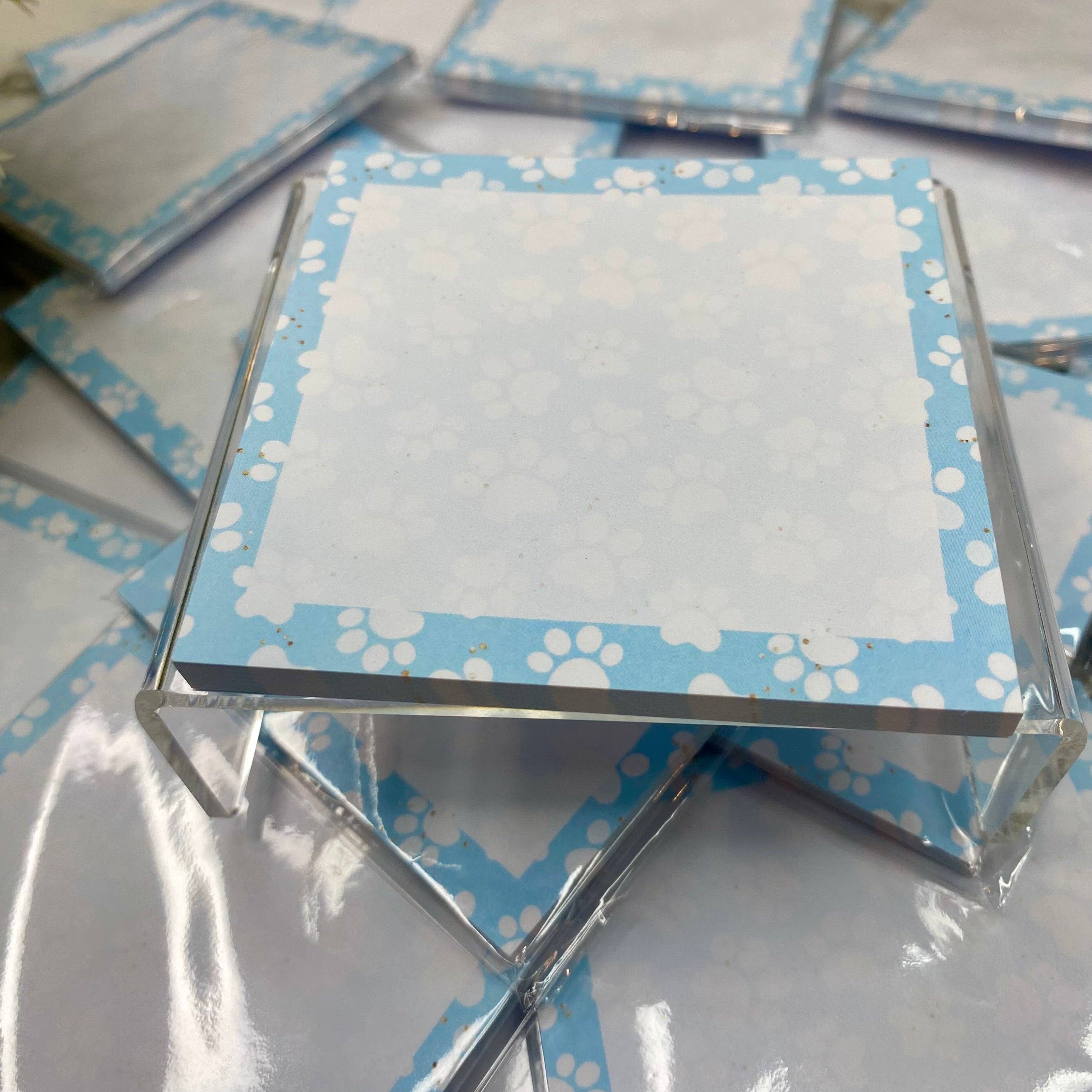 Hive Supply - Wholesale Sticky Notes - The Sticky Note Collection - Blue Paw Prints1