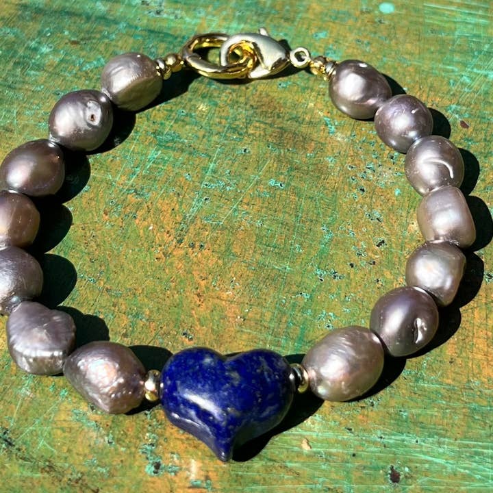 Heather Kahn - Wholesale Beaded Bracelet - Lapiz Pearl Bracelet0