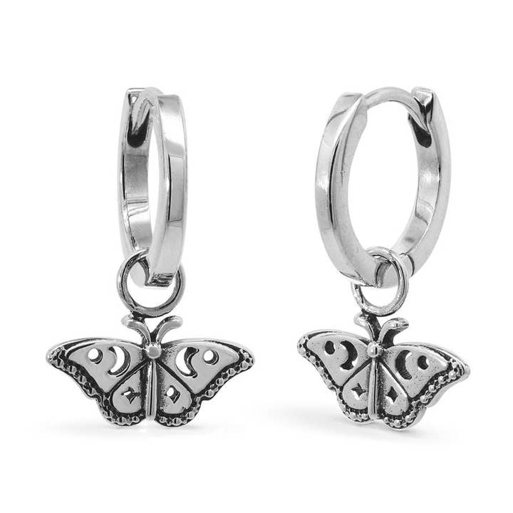 Elegante Schmetterling-Huggie-Creolen (LA 2456) für den Großhandel von Boma Jewelry